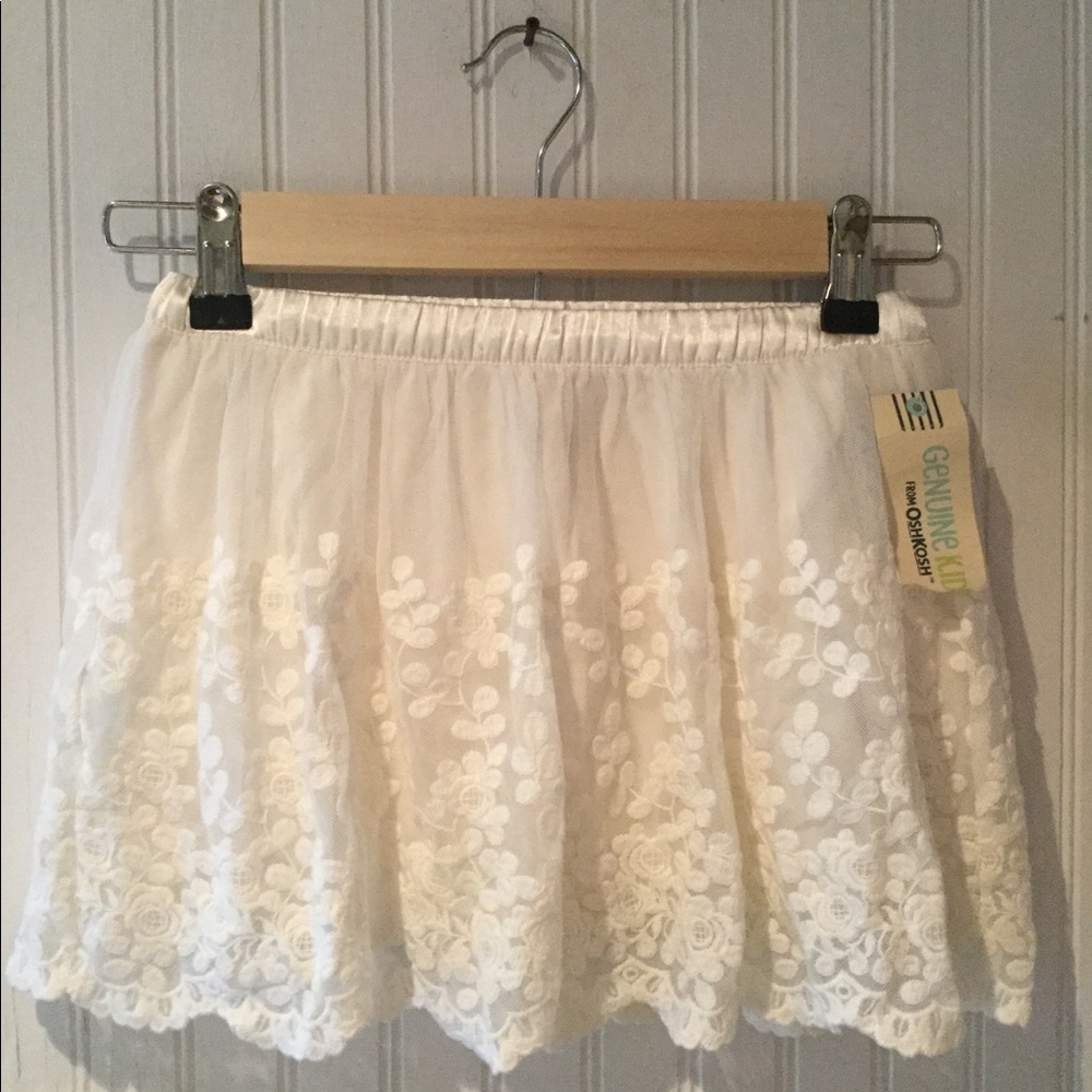 Girls Size 5T Genuine Kids Lace Skirt Beige NWT